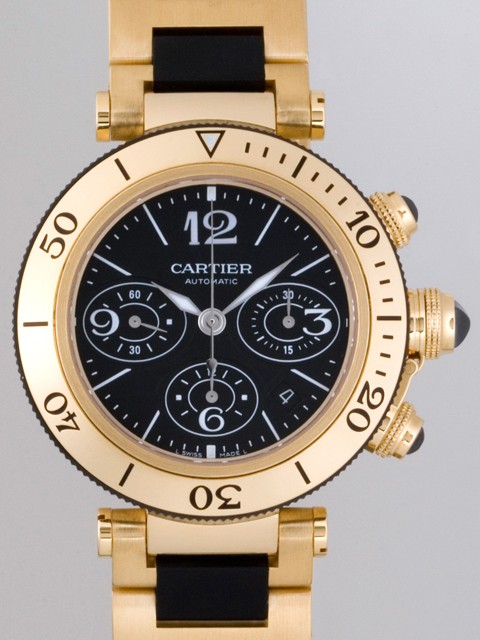 カルティエ Cartier パシャ W301970M シータイマー クロノグラフ ラバー ブラック
