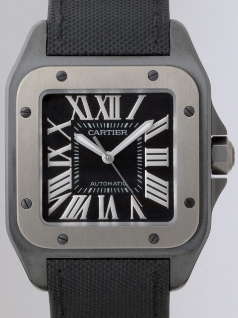 カルティエスーパーコピー Cartier サントス100 LM カーボン W2020010 TI/SS ブラック 自動巻