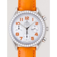 オメガ スピードマスター 3835.78.38 ダイヤベゼル オレンジ皮 ホワイトシェルオレンジアラビア