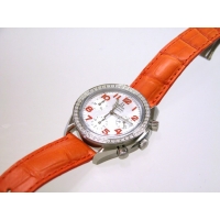 オメガ スピードマスター 3835.78.38 ダイヤベゼル オレンジ皮 ホワイトシェルオレンジアラビア