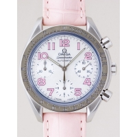 オメガ スピードマスター 3834.74.34 ピンク皮 ホワイトシェルピンクアラビア