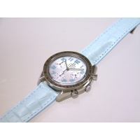 オメガ スピードマスター 3834.71.33 ﾌﾞﾙｰ皮 ホワイトシェルブルーアラビア