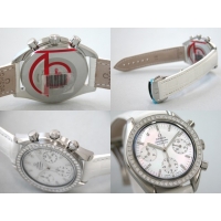 オメガ スピードマスター 3815.77.36 ダイヤベゼル 白皮 ホワイトシェル