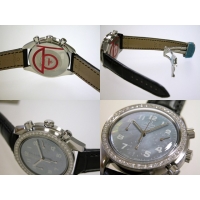 オメガ スピードマスター 3815.73.31 ダイヤベゼル ブラック皮 ブラックシェルブルーアラビア