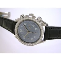 オメガ スピードマスター 3815.73.31 ダイヤベゼル ブラック皮 ブラックシェルブルーアラビア