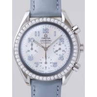 オメガ スピードマスター 3815.72.55 ダイヤベゼル グレー皮 ホワイトシェルグレーアラビア