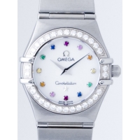 オメガ コンステレーション ミニ 1460.79 アイリス ダイヤベゼル カラーストーン ホワイトシェル