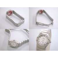 オメガ コンステレーション ミニ 1460.79 アイリス ダイヤベゼル カラーストーン ホワイトシェル