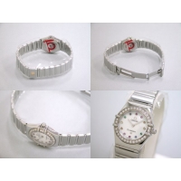 オメガ OMEGA コンステレーション ミニ 1465.79 アイリス ダイヤベゼル カラーストーン ホワイトシェル