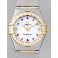 オメガ OMEGA オメガ コンステレーション ミニ アイリス 1367.79 マイチョイス ダイヤベゼル カラーストーン ホワイトシェル