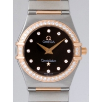 オメガ OMEGA コンステレーション ミニ 1358.60 ダイヤベゼル 12Pダイヤ ブラウン