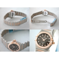 オメガ OMEGA コンステレーション ミニ 1360.60 ダイヤベゼル 12Pダイヤ ブラウン