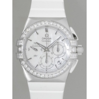 オメガ OMEGA コンステレーション 121.17.35.50.05.001 クロノグラフ ベゼルダイヤ ホワイトシェル