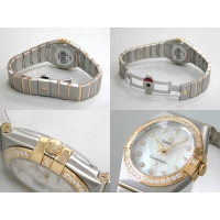 オメガ OMEGA コンステレーション ブラッシュ 123.25.27.60.55.003 SS/YG 12Pダイヤ クォーツ ホワイトシェル