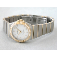 オメガ OMEGA コンステレーション ブラッシュ 123.25.27.60.55.003 SS/YG 12Pダイヤ クォーツ ホワイトシェル