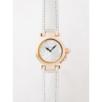カルティエスーパーコピー Cartier パシャ WJ123021 32mm ＰG 8Pダイヤ 皮 アニメーション シルバー レディース