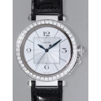 カルティエスーパーコピー Cartier パシャ WJ120251 42mm WG ダイヤベゼル シルバー メンズ