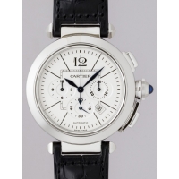 カルティエスーパーコピー Cartier パシャ 42mm クロノグラフ W3108555 ＳＳ 皮 ホワイト