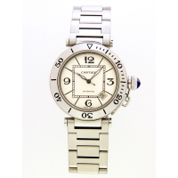 カルティエスーパーコピー Cartier パシャ W31080M7 シータイマー ステンブレス ホワイト 自動巻