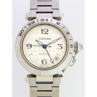 カルティエスーパーコピー Cartier パシャＣ W31078M7 ＧＭＴ 新型 シルバー 自動巻
