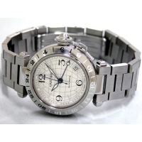 カルティエスーパーコピー Cartier パシャＣ W31078M7 ＧＭＴ 新型 シルバー 自動巻