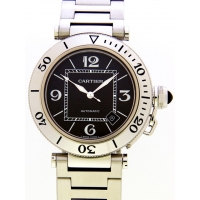 カルティエ Cartier パシャ W31077M7 シータイマー ステンブレス ブラック