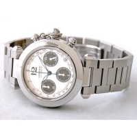 カルティエ Cartier パシャＣ W31048M7 クロノグラフ シルバー／黒目