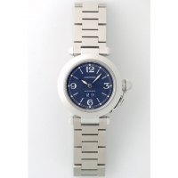 カルティエ Cartier パシャＣ W31047M7 ビックデイト ブルー