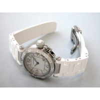 カルティエ Cartier パシャ W3140002 シータイマー レディ SM ホワイトラバーブレス シルバー