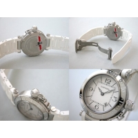 カルティエ Cartier パシャ W3140002 シータイマー レディ SM ホワイトラバーブレス シルバー