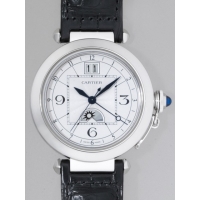 カルティエ Cartier パシャ XL GMT W3109255 42mm 黒皮  シルバー