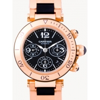 カルティエ Cartier パシャ W301980M シータイマー クロノグラフ ラバー ブラック