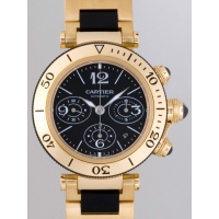 カルティエ Cartier パシャ W301970M シータイマー クロノグラフ ラバー ブラック