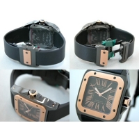 カルティエスーパーコピー Cartier サントス100 MM レディース ADLCコーティング W2020007 PG/SS ブラック