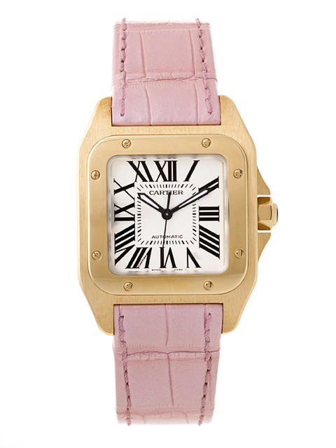 カルティエスーパーコピー Cartier サントス100 MM レディース W20112Y1 ＹＧ 皮 ホワイト