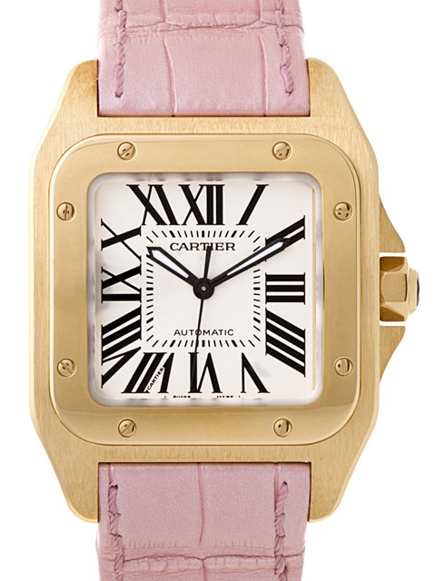 カルティエスーパーコピー Cartier サントス100 MM レディース W20112Y1 ＹＧ 皮 ホワイト