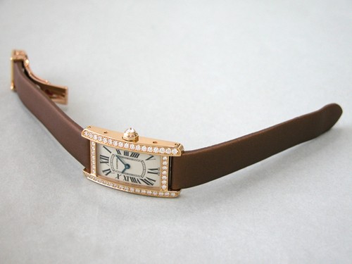カルティエ Cartier タンクアメリカン WB707231 ケースダイヤ トワルストラップ ホワイト