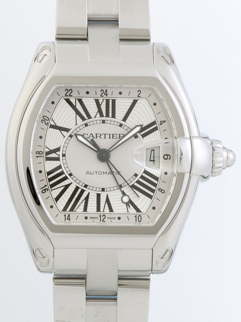 カルティエスーパーコピー Cartier ロードスター W62032X6 ＸＬ GMT シルバー