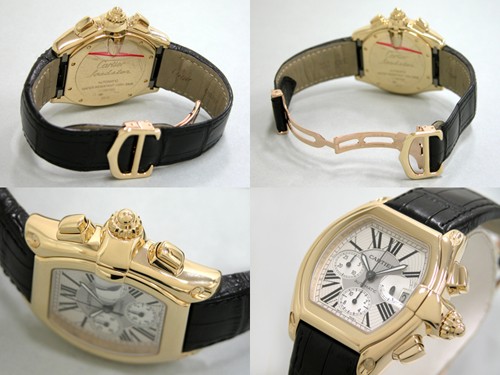 カルティエスーパーコピー Cartier ロードスター W62021Y3 クロノグラフ YG シルバー