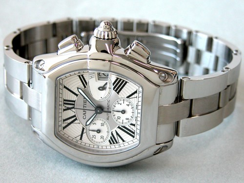 カルティエスーパーコピー Cartier ロードスター W62019X6 クロノグラフ シルバー