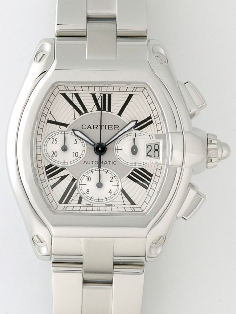カルティエスーパーコピー Cartier ロードスター W62019X6 クロノグラフ シルバー