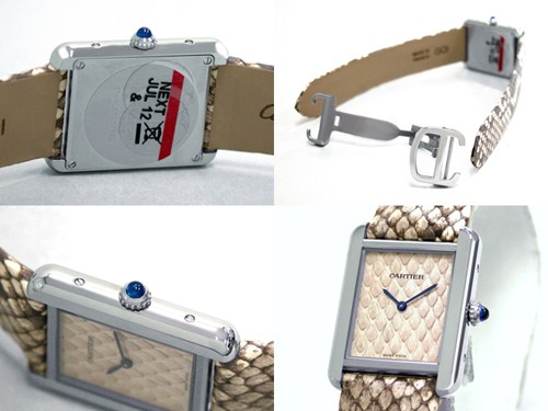 カルティエ Cartier タンクソロ W5200020 ＳS SＭ パイソンモチーフ パイソンモチーフ