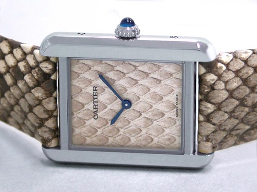 カルティエ Cartier タンクソロ W5200020 ＳS SＭ パイソンモチーフ パイソンモチーフ