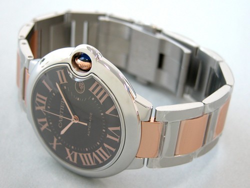 カルティエスーパーコピー Cartier バロンブルー W6920032 PG/SS LM チョコレートブラウン 自動巻
