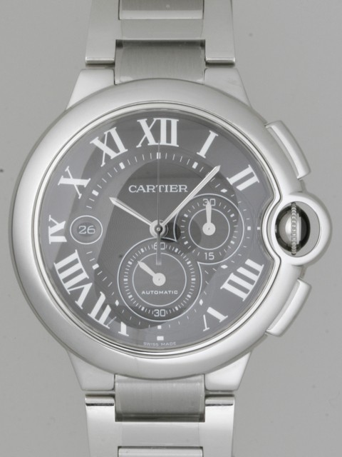 カルティエスーパーコピー Cartier バロンブルー クロノグラフ W6920025 SS XL ブラック