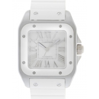 カルティエスーパーコピー Cartier サントス100 MM レディース W20129U2 白ラバー ホワイト