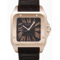 カルティエスーパーコピー Cartier サントス100 2007年限定 W20127Y1 ＰＧ 茶皮 ブラウン
