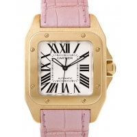 カルティエスーパーコピー Cartier サントス100 MM レディース W20112Y1 ＹＧ 皮 ホワイト