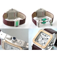 カルティエスーパーコピー Cartier サントス100 W20091X7 ＳＧ クロノグラフ 茶皮 ホワイト