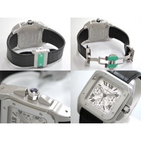 カルティエスーパーコピー Cartier サントス100 W20090X8 SS クロノグラフ 黒皮 ホワイト